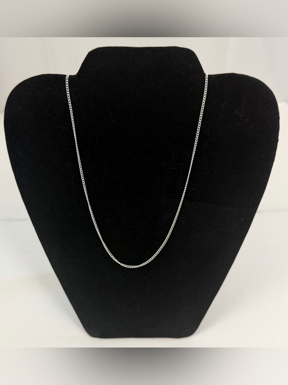 Classic Unisex 16” 925 Silver Rounded Curb Chain Necklace w/Lobster Claw Clasp